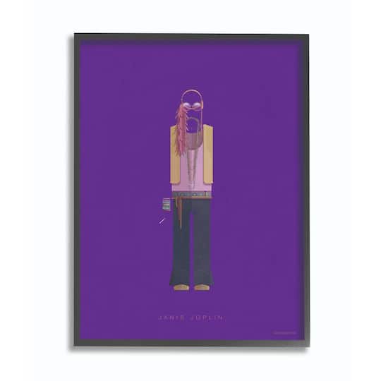 Stupell Industries Janis Joplin Fashion Design Wall Accent with Black Frame